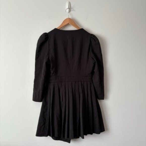 Zara Box Pleat Blazer Dress with Pearl Buttons Black Size Medium - Picture 7 of 10